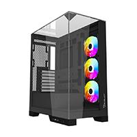 [CS-1007] GABINETE OCELOT GAMING GLASS HUNTER 3 / MID TOWER /ATX, M-ATX, ITX LISTO PARA MB BTF / PANEL LATERAL, FRONTAL Y SUPERIOR DE CRISTAL TEMPLADO/ INCLUYE 3 VENTILADORES / ENFRIAMIENTO LIQUIDO HASTA 3600MM / GPU HASTA 400MM / COLOR NEGRO/USB TIPO C