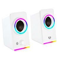 [SPK-2382] BOCINA GAMER BALAM RUSH GLIMM STYLEB G565 / ALAMBRICA USB / 3.5 MM / CONEXION BT - AUX / SONIDO ESTEREO / 10 W / ILUMINACION LED / BLANCO / BR-937009