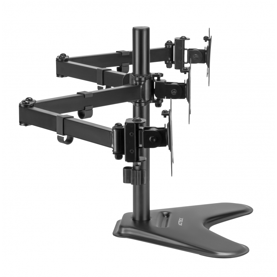 [AC-12409] SOPORTE ACTECK ENFORCE ZONE-B SM435 / DE ESCRITORIO / 3 MONITORES / 17 - 32 PULG / HASTA 9 KG POR BRAZO / INCLINACION Y GIRO AJUSTABLE / VESA 75 - 100 MM / ORGANIZADOR DE CABLES / NEGRO / AC-939676