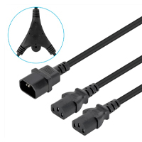 [CB-3218] CABLEDECORRIENTE/MANHATTAN/157469/DE ALIMENTACIÓN DIVISOR EN Y, UN CONECTOR C14 A 2 X C13, 1.8 M