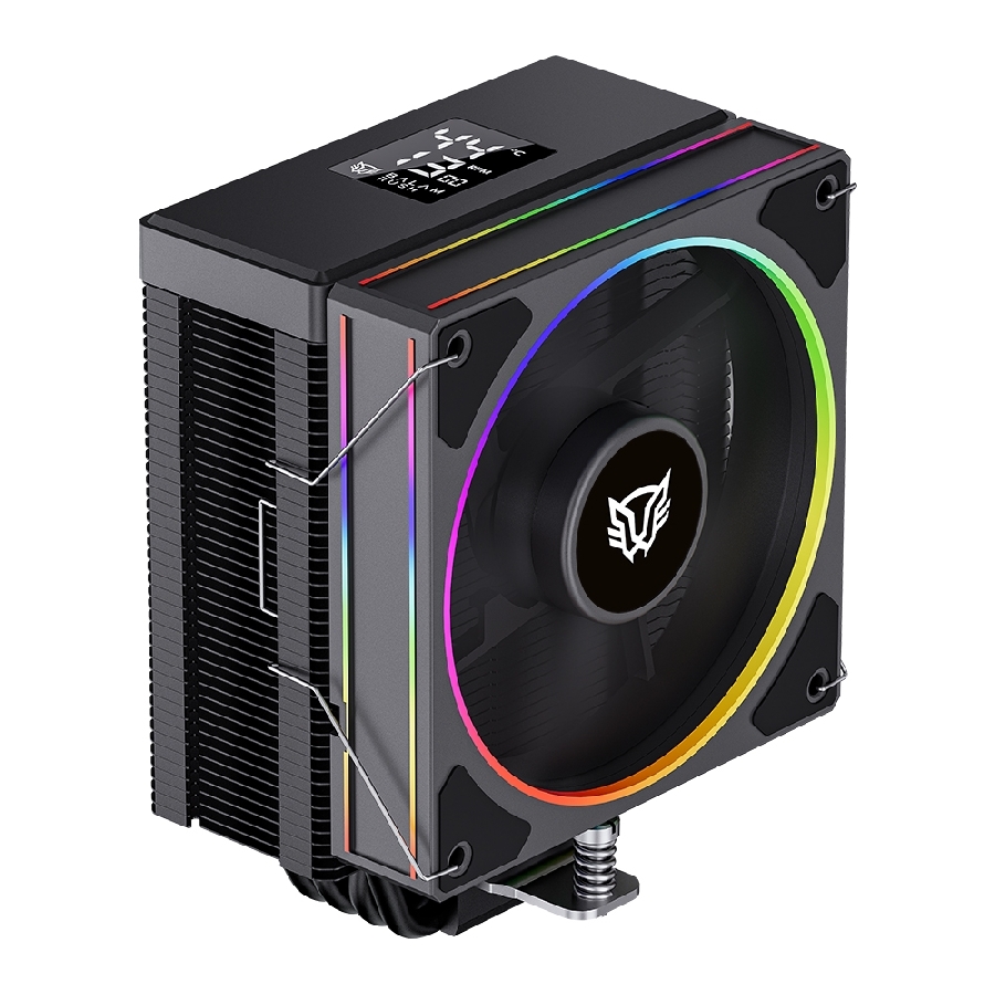 ENFRIAMIENTO DE AIRE GAMER BALAM RUSH HELIUX PRO HEX55 / DISPLAY PARA MONITOREO DE TEMPERATURA + RGB / 4 PIPAS / TDP 220 W / COMPATIBILIDAD AMD + INTEL / NEGRO / BR-941983