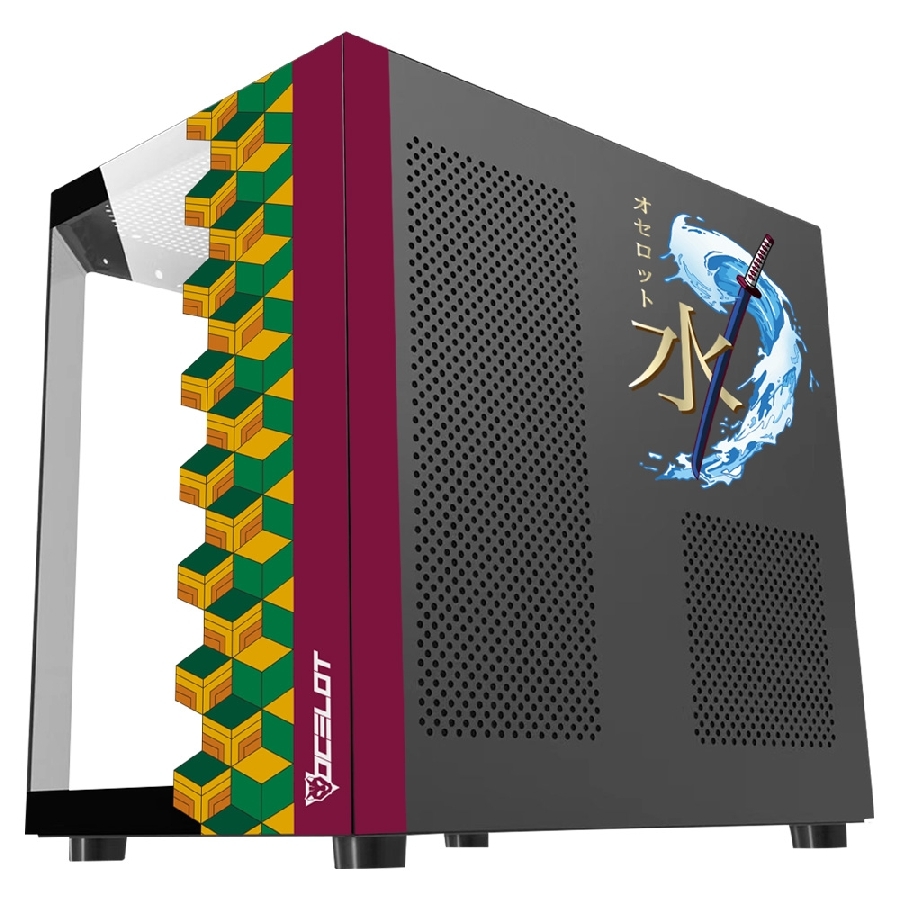 [CS-1109] GABINETE OCELOT GAMING BLACK MIZU /M-ATX, ITX / PANEL LATERAL Y FRONTAL DE CRISTAL TEMPLADO / INCLUYE 3 VENTILADORES / ENFRIAMIENTO LIQUIDO HASTA 240MM / GPU HASTA 320MM / COLOR NEGRO