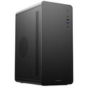 GABINETE MICRO TORRE QUARONI MICRO ATX, MINI ITX/1USB 2.0 1USB 3.0/USB 3.0/VERTICE CURVO/FUENTE 500 W/NEGRO