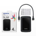DISCO DURO EXTERNO ADATA HV300 4TB PORTATIL 2.5 USB 3.2 WINDOWS MAC LINUX DASHDRIVE SLIM COLOR NEGRO (AHV300-4TU31-CBK)