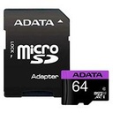MEMORIA ADATA MICRO SDHC 64GB UHS-I CLASE 10 C/ADAPTADOR AUSDX64GUICL10-RA1