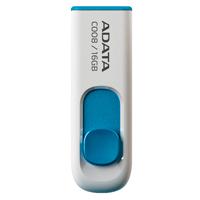 [RAM-3180] MEMORIA ADATA 16GB USB 2.0 C008 RETRACTIL BLANCO-AZUL (AC008-16G-RWE)