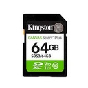 MEMORIA FLASH SD KINGSTON SDXC CANVAS SELECT 64GB 100MB/S C10 UHS-I U1 V10 (SDS3/64GB)