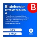 ESD BITDEFENDER INTERNET SECURITY / 5 USUARIOS / 2 AÑOS (ENTREGA ELECTRONICA)