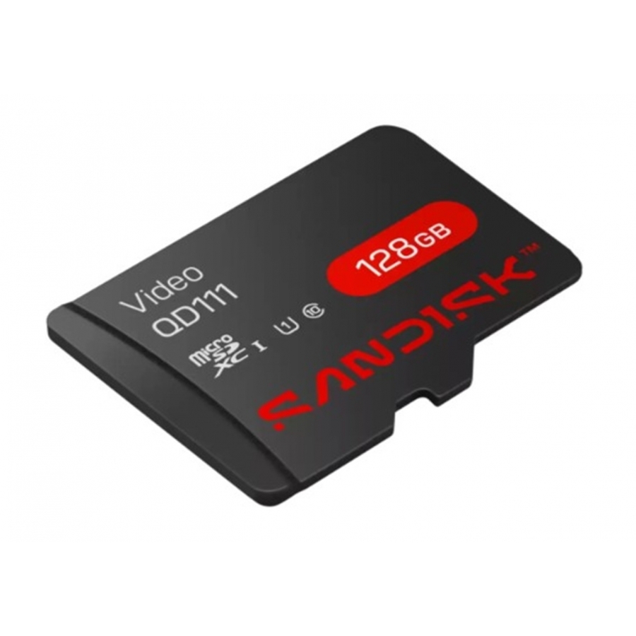 MEMORIA SANDISK VIDEO SC QD111 MICRO SDXC 128GB VIDEOVIGILANCIA 24/7 CLASE 10 U1 LECT100MB/S ESC 20MB/S SDSDQAS4-128G-BP