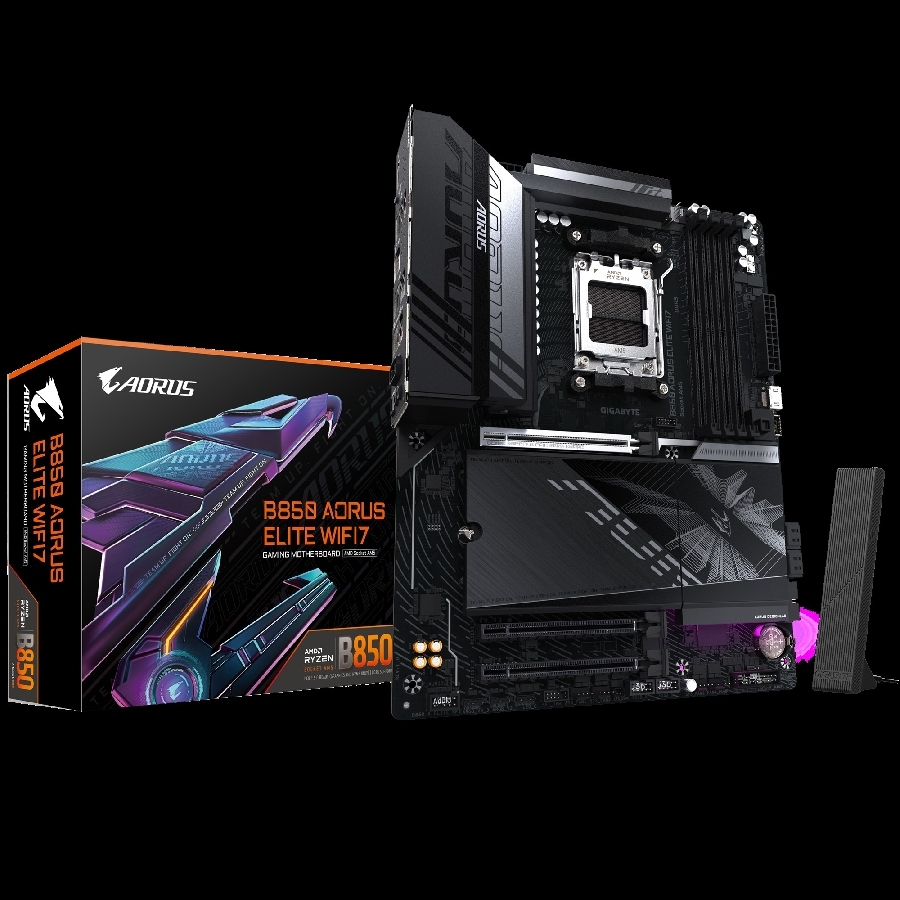 TARJETA MADRE GIGABYTE B850 AORUS ELITE WIFI7 / SOCKET AMD AM5 / DDR5 8200 / HDMI / WIFI7 / ATX / GAMER