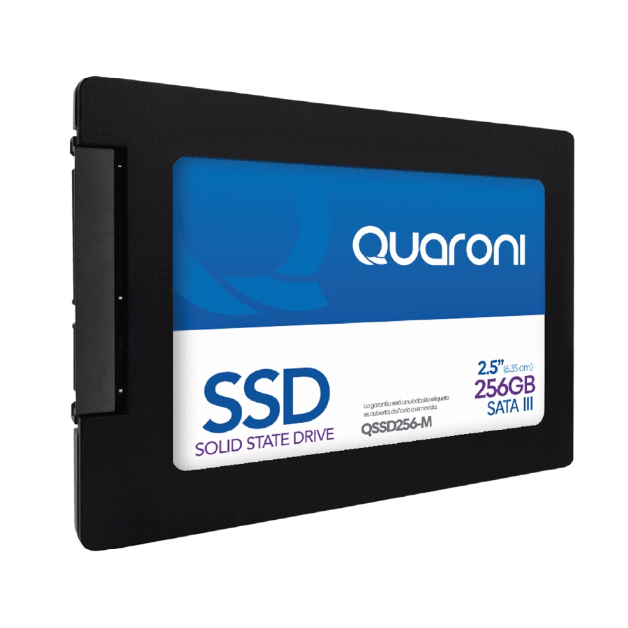 UNIDAD DE ESTADO SOLIDO SSD QUARONI 2.5 256GB / SATA3 / 6GB/S 7MM / LECT 530MB/S / ESCRIT 450MB/S.