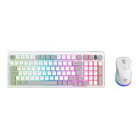[KB-1096] KIT GAMER BALAM RUSH SQUAD CONQUEST PRO KG525 / TECLADO Y MOUSE / DUAL / DONGLE USB - BT / ESPAÑOL / 97 TECLAS / RECARGABLE / ILUMINACION RGB / WIN / OPTICO / 7200 DPI AJUSTABLE / BLANCO / BR-940436