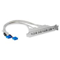 [AC-10274] BRACKET ADAPTADOR CABEZAL DE 4 PUERTOS USB 2.0 CON CONEXION A PLACA BASE 2X IDC10 - STARTECH.COM MOD. USBPLATE4