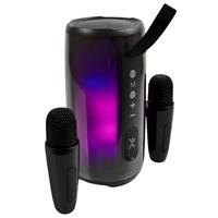 [SPK-2608] BOCINA PORTATIL TRANSPARENTE RGB CON 2 MICROFONOS INALAMBRICOS MODELO COSMO  PERFECT CHOICE