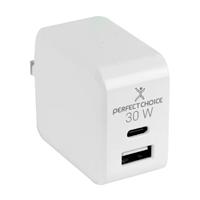 [AC-11438] CARGADOR DE CORRIENTE 30W PERFECT CHOICE BLANCO