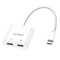[AC-12411] ADAPTADOR ACTECK SHIFT PLUS AA415 / USB C - 2X USB C / AUDIO - TIPO C DP / ANDROID - IOS / BLANCO / AC-939768