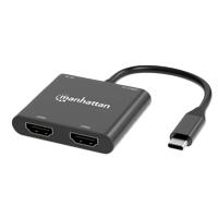 [AC-12923] ADAPTADORES/MANHATTAN/154321/CONVERTIDOR USB-C A HDMI 2 PUERTOS 4K - MST