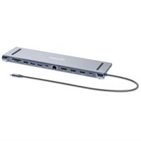 [AC-12926] DOCKING/MANHATTAN/190305/ESTACIÓN DE CARGA / HUB MULTIPUERTO USB-C PD 12 EN 1 PARA TRES PANTALLAS 4K