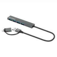 [AC-12932] HUB/MANHATTAN/181006/ HUB DE 4 PUERTOS USB-A 3.2 GEN 1 CON CONECTOR ADAPTABLE DE USB-A A USB-C
