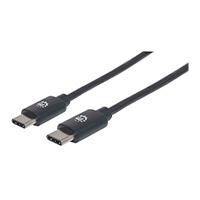 [CB-1354] CABLE USB,MANHATTAN,354875,-C V2.0, C-C 2M NEGRO 60W, 480MB