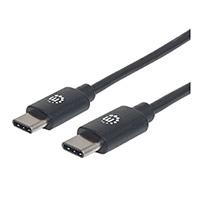 [CB-1355] CABLE USB,MANHATTAN,354868,-C V2.0, C-C 0.5M NEGRO  60W, 480MBPS