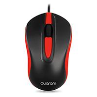 MOUSE OPTICO QUARONI ALAMBRICO COLOR ROJO 1200 DPI