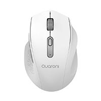 [MS-1573] MOUSE INALAMBRICO ERGONMICO CON TEXTURA QUARONI 5 SCROLL/RECEPTOR 2.4 GHZ/800 - 2400 DPI/PTICO/4 NIVELES/BLANCO