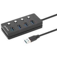 [AC-12930] HUB/MANHATTAN/180887/HUB USB 3.2 CON 4 PUERTOS TIPO-A E INTERRUPTOR POR PUERTO