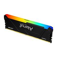 [RAM-4195] MEMORIA RAM KINGSTON DIMM DDR4 8GB 3200MT/S FURY BEAST BLACK XMP RGB CL16 288PIN 1.35V C/DISIPADOR DE CALOR P/PC/GAMER/ALTO RENDIMIENTO KF432C16BB2A/8