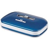 [AC-2635] HUB USB,MANHATTAN,161039, V2.0  7 PTOS AZUL CON FUENTE