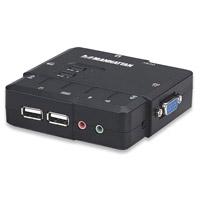 [AC-3018] SWITCH KVM ,MANHATTAN,151252, DESKTOP USB 2:1 CON CABLES+AUDIO