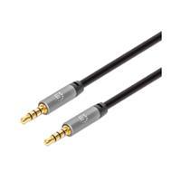 [CB-2638] CABLE AUDIO,MANHATTAN,355988, ESTEREO 3.5MM M-M 1.0M NEGRO/ALUMINIO PLATEADO