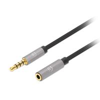 [CB-2898] CABLE AUDIO ESTEREO, MANHATTAN,356053, 3.5MM EXTEN. M-H 5.0M NEGRO/ALUMINIO PLATEADO