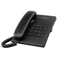 [TEL-22] TELEFONO PANASONIC KX-TS500MEB ALAMBRICO BASICO UNILINEA SIN MEMORIAS CONTROL DE VOLUMEN 4 NIVELES REMARCACION ULTIMO NUMERO NEGRO