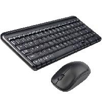 [KB-733] KIT TECLADO Y MOUSE QUARONI INALAMBRICO 2.4GHZ COLOR NEGRO