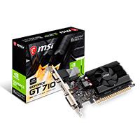 [VC-837] TARJETA DE VIDEO MSI NVIDIA GT710/PCIE X8 2.0/2GB DDR3/HDMI/VGA/DVI/1X VENTILADOR/BAJO PERFIL/GAMA BASICA