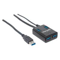 [AC-4576] HUB USB,MANHATTAN,162302, V3.0  4 PTOS CON FUENTE, NEGRO