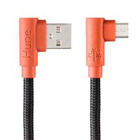 [CB-2590] CABLE MICRO USB HUNE HIEDRA SUSTENTABLE TRENZADO CARGA RAPIDA Y DATOS 90ª  1.2M (CORTEZA)