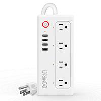 [SH-49] MULTICONTACTO INTELIGENTE MIRATI 4 SOCKETS/4USB/LED INDICADOR/WIFI 2.4 GHZ/100 - 240 V/1800 W/ BLANCO